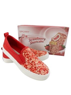 Sperry Crest Strawberry Ice Cream Shortcake Slip-On Sneaker Size 6.5M
